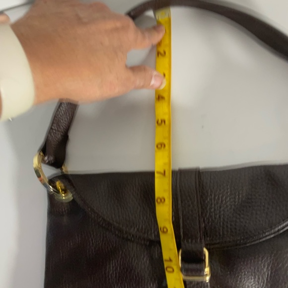 Barr and Barr New York Pebbled Brown Leather Bag Gold Hardware Shoulder Bag - Picture 15 of 15